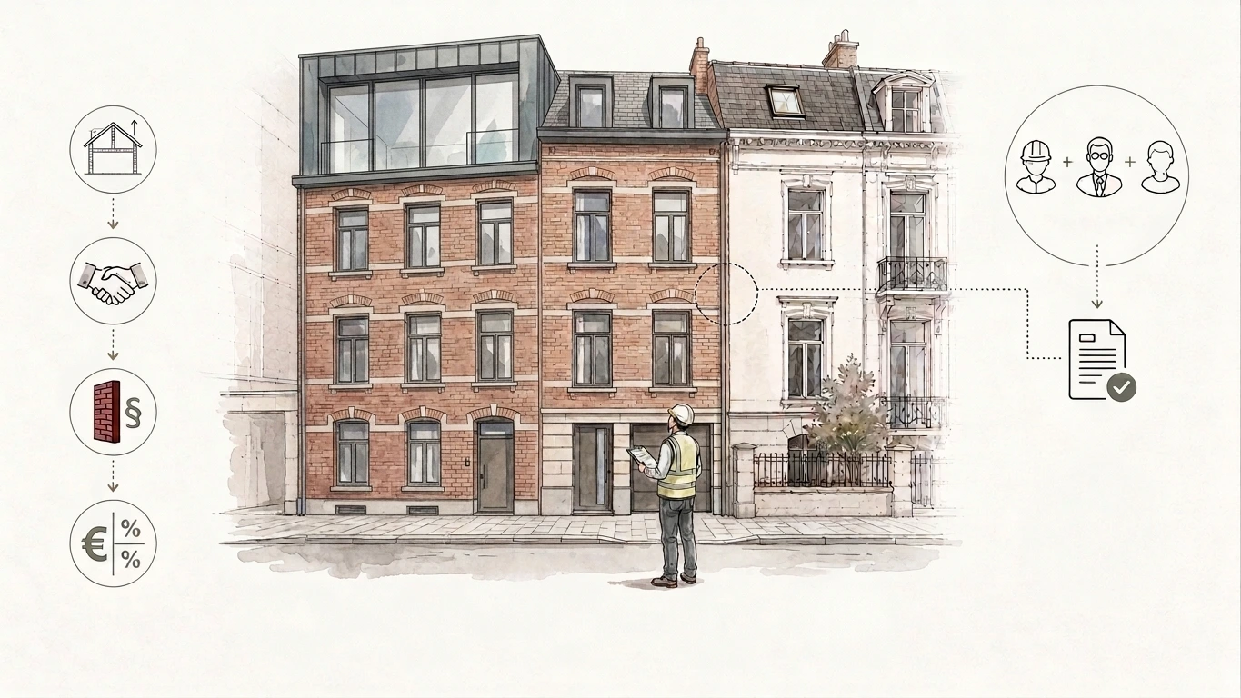 Le mur mitoyen à Bruxelles : Le guide pour la surélévation et le rachat